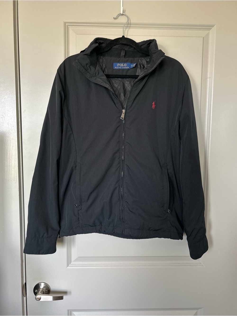 Ralph Lauren Men's Black Jacket with Red Pony Logo